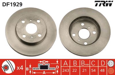 DF1929 TRW Тормозной диск