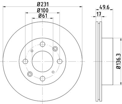 MDC342 MINTEX Тормозной диск