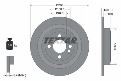 92234003 TEXTAR Тормозной диск