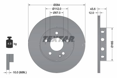 92059303 TEXTAR Тормозной диск