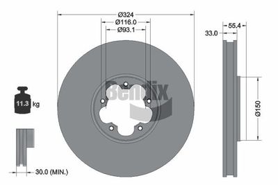 BDS2330 BENDIX Braking Тормозной диск