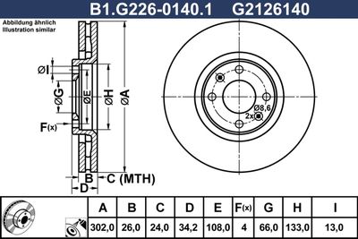 B1G22601401 GALFER Тормозной диск