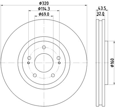 8DD355114841 HELLA Тормозной диск