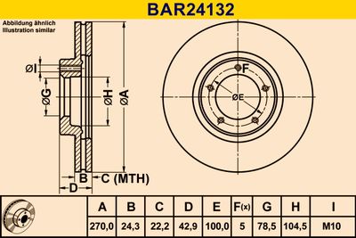 BAR24132 BARUM Тормозной диск