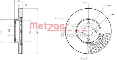 6110548 METZGER Тормозной диск