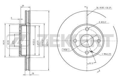 BS6020 ZEKKERT Тормозной диск