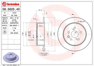 08562540 BREMBO Тормозной диск