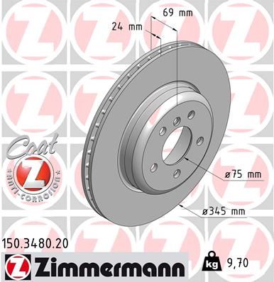 150348020 ZIMMERMANN Тормозной диск