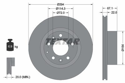 92079500 TEXTAR Тормозной диск
