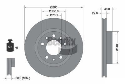 BDS1107 BENDIX Braking Тормозной диск