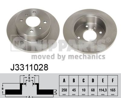 J3311028 NIPPARTS Тормозной диск