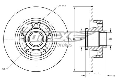 TX71831 TOMEX Brakes Тормозной диск