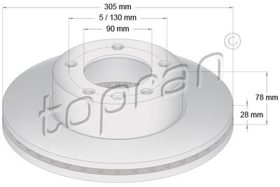 207070 TOPRAN Тормозной диск