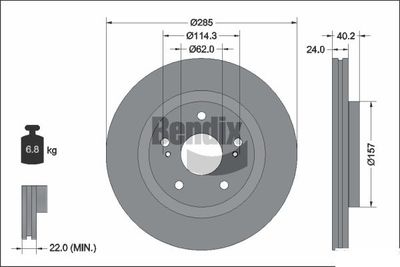 BDS2307 BENDIX Braking Тормозной диск