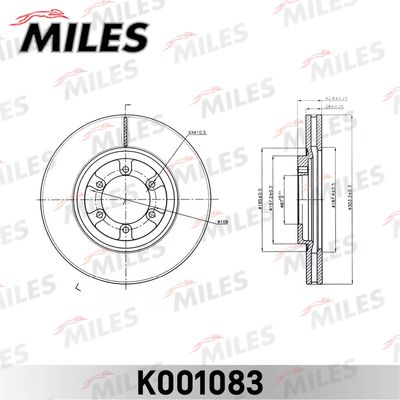 K001083 MILES Тормозной диск