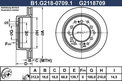B1G21807091 GALFER Тормозной диск