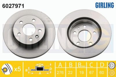 6027971 GIRLING Тормозной диск
