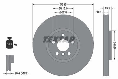 92316205 TEXTAR Тормозной диск