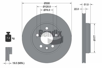 BDS1541 BENDIX Braking Тормозной диск