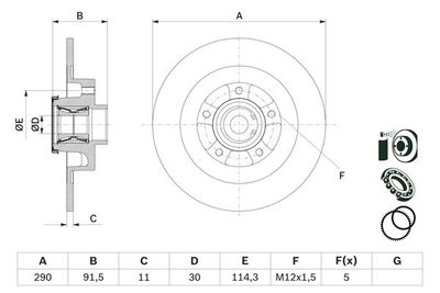 0986479F42 BOSCH Тормозной диск