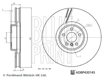 ADBP430145 BLUE PRINT Тормозной диск