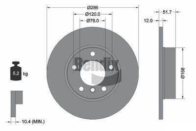 BDS1654 BENDIX Braking Тормозной диск