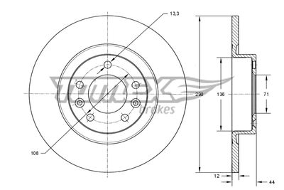 TX7368 TOMEX Brakes Тормозной диск