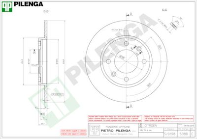 5380 PILENGA Тормозной диск