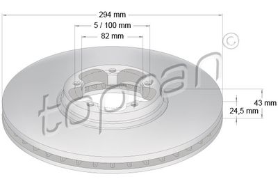 302087 TOPRAN Тормозной диск