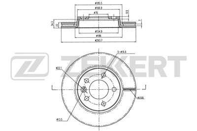 BS5356 ZEKKERT Тормозной диск