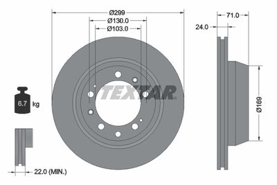 92043300 TEXTAR Тормозной диск