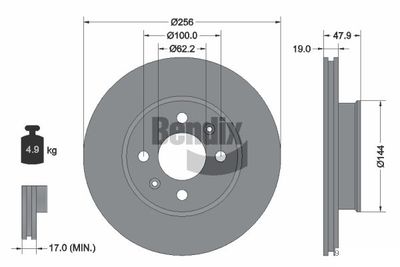 BDS1437 BENDIX Braking Тормозной диск