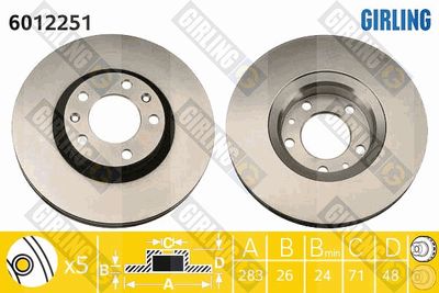 6012251 GIRLING Тормозной диск