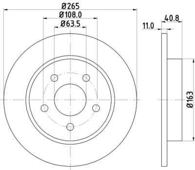 8DD355111381 HELLA Тормозной диск