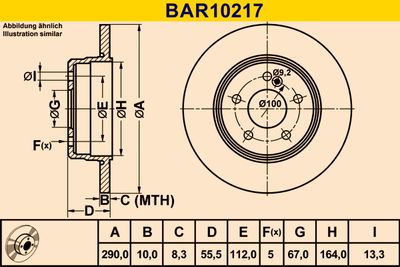 BAR10217 BARUM Тормозной диск