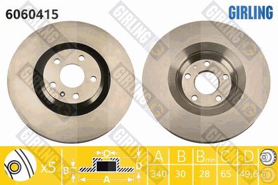 6060415 GIRLING Тормозной диск