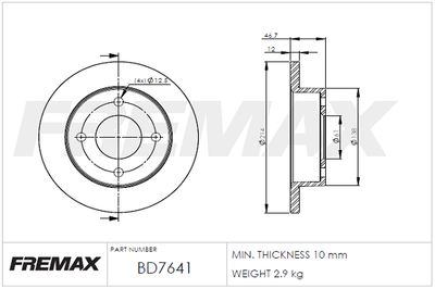 BD7641 FREMAX Тормозной диск