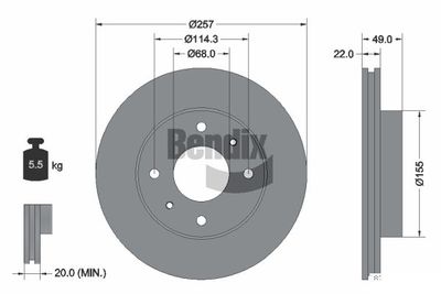 BDS1831 BENDIX Braking Тормозной диск