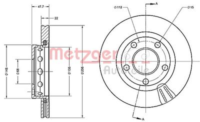 6110402 METZGER Тормозной диск