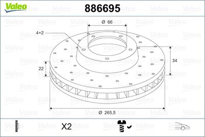 886695 VALEO Тормозной диск