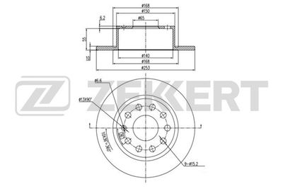 BS6289 ZEKKERT Тормозной диск