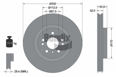 BDS1438HC BENDIX Braking Тормозной диск