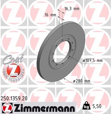 250135920 ZIMMERMANN Тормозной диск