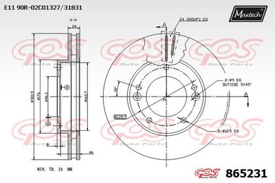 865231 MAXTECH Тормозной диск