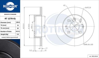 RT1270GL ROTINGER Тормозной диск