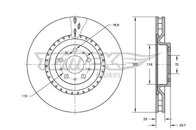 TX7374 TOMEX Brakes Тормозной диск