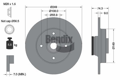 BDS1106 BENDIX Braking Тормозной диск