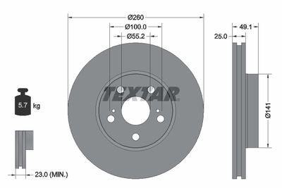 92096903 TEXTAR Тормозной диск