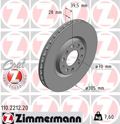 110221220 ZIMMERMANN Тормозной диск