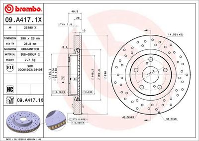 09A4171X BREMBO Тормозной диск